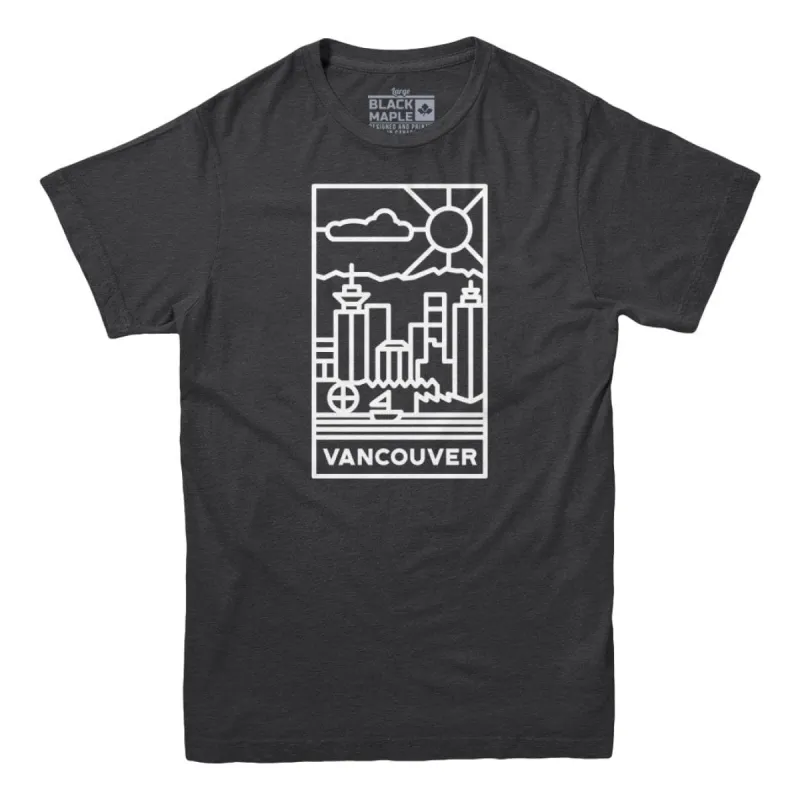 Vancouver Stained Glass Light Logo T-shirt sold by Black Maple Trading