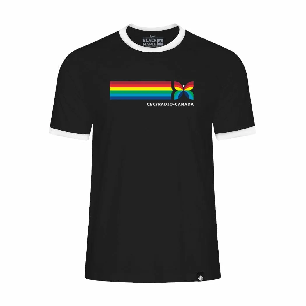 CBC 66 Retro Stripe Ringer Tee Black with White sold by Black Maple Trading product image thumbnail 2