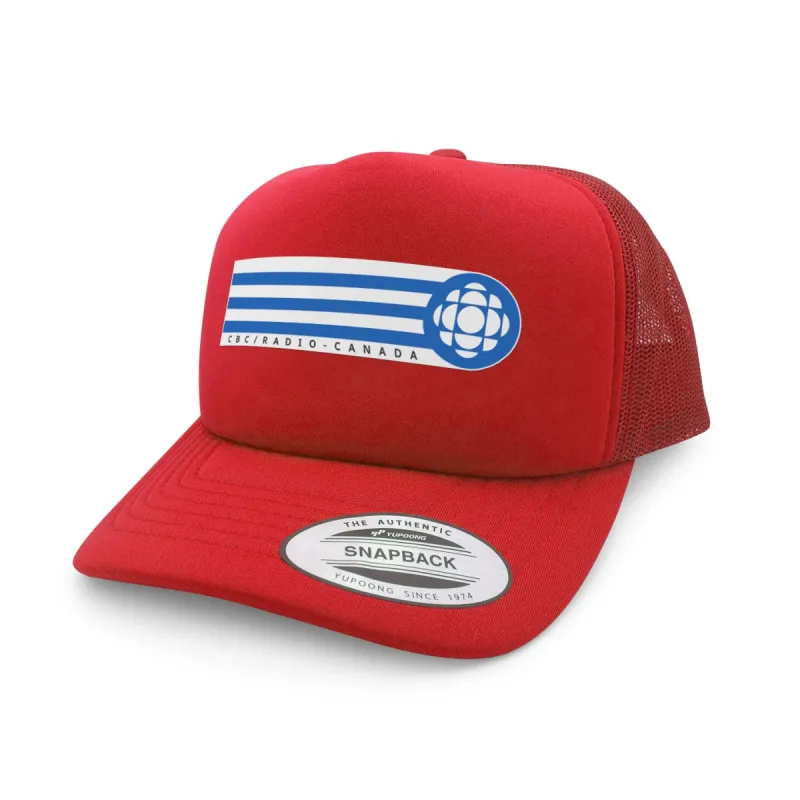 CBC White Gem Blue Retro Stripe Red Foam Snapback Trucker Cap sold by Black Maple Trading