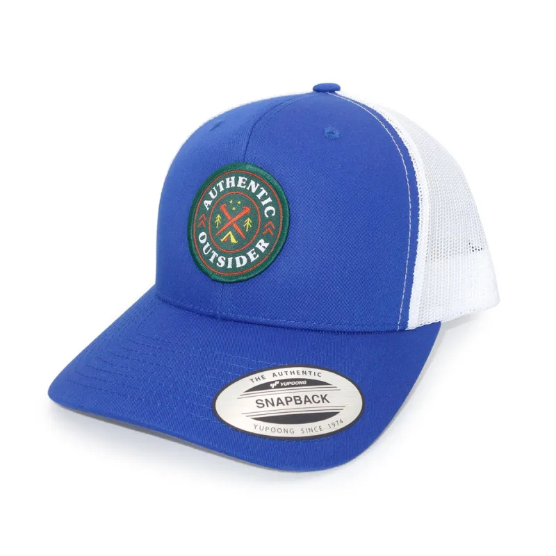 Authentic Outsider Royal Blue and White Trucker Cap sold by Black Maple Trading