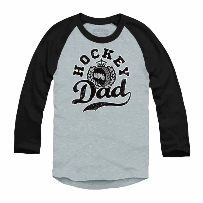 Hockey Dad Raglan Baseball Shirt sold by Black Maple Trading