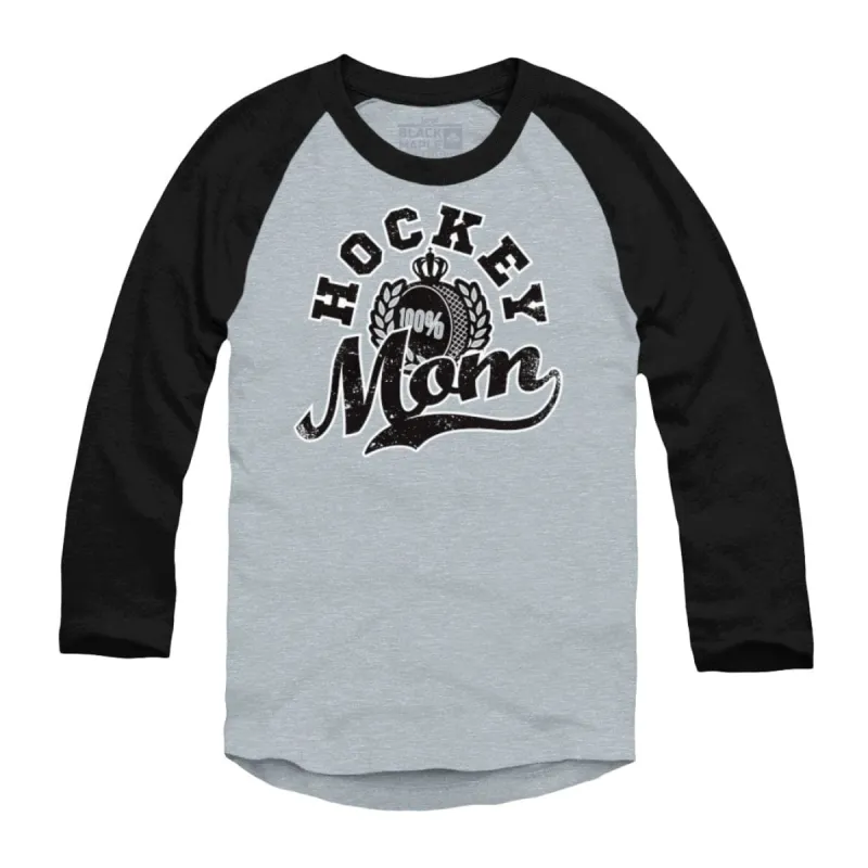Hockey Mom Raglan Baseball Shirt sold by Black Maple Trading