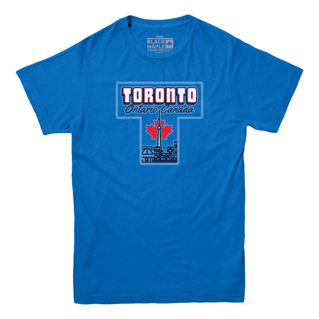 Toronto Ontario T T-shirt sold by Black Maple Trading