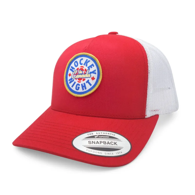 Hockey Night in Canada Red with White Five Panel Trucker Cap sold by Black Maple Trading