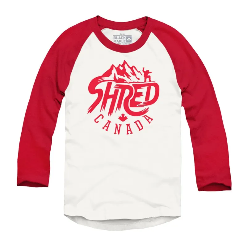 Shred Canada Baseball T-shirt sold by Black Maple Trading