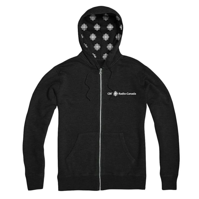 CBC Radio Canada White Hood Pattern Zip Hoody sold by Black Maple Trading