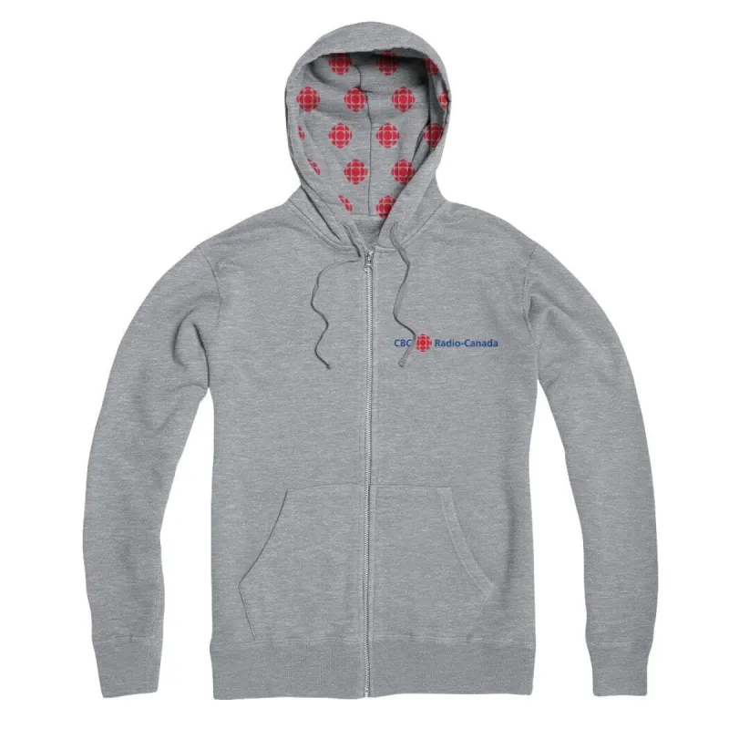 CBC Radio Canada Blue and Red Hood Pattern Zip Hoody sold by Black Maple Trading