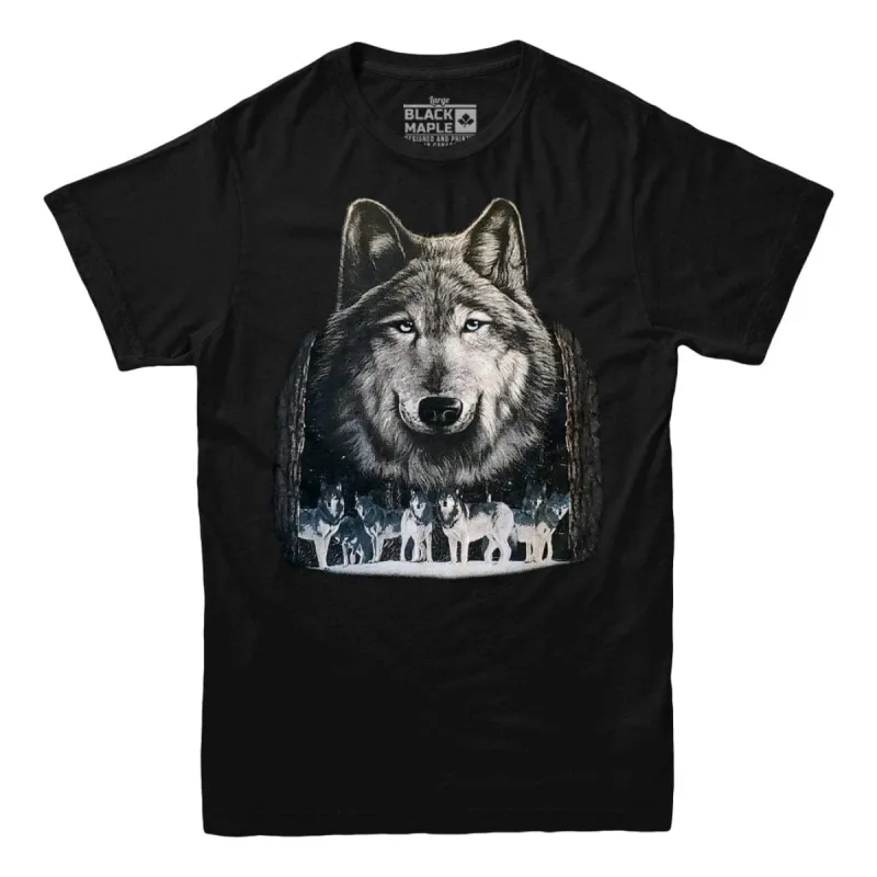 Alpha Wolf and Pack Wildlife T-shirt sold by Black Maple Trading