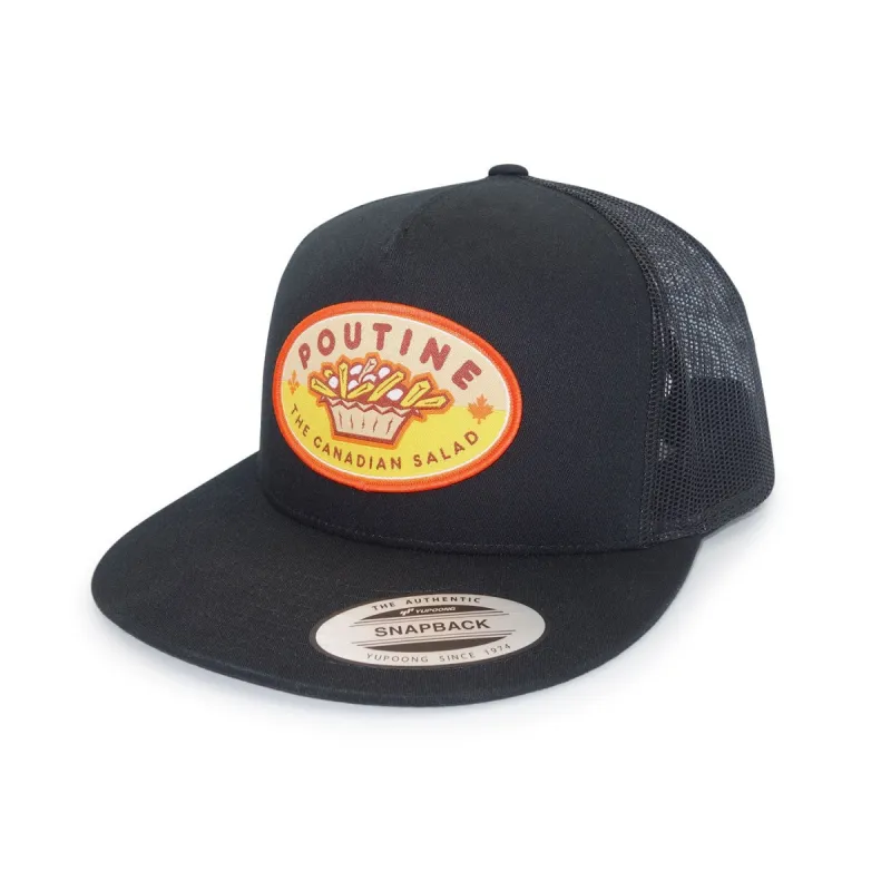 Poutine Black Five Panel Retro Trucker Cap sold by Black Maple Trading