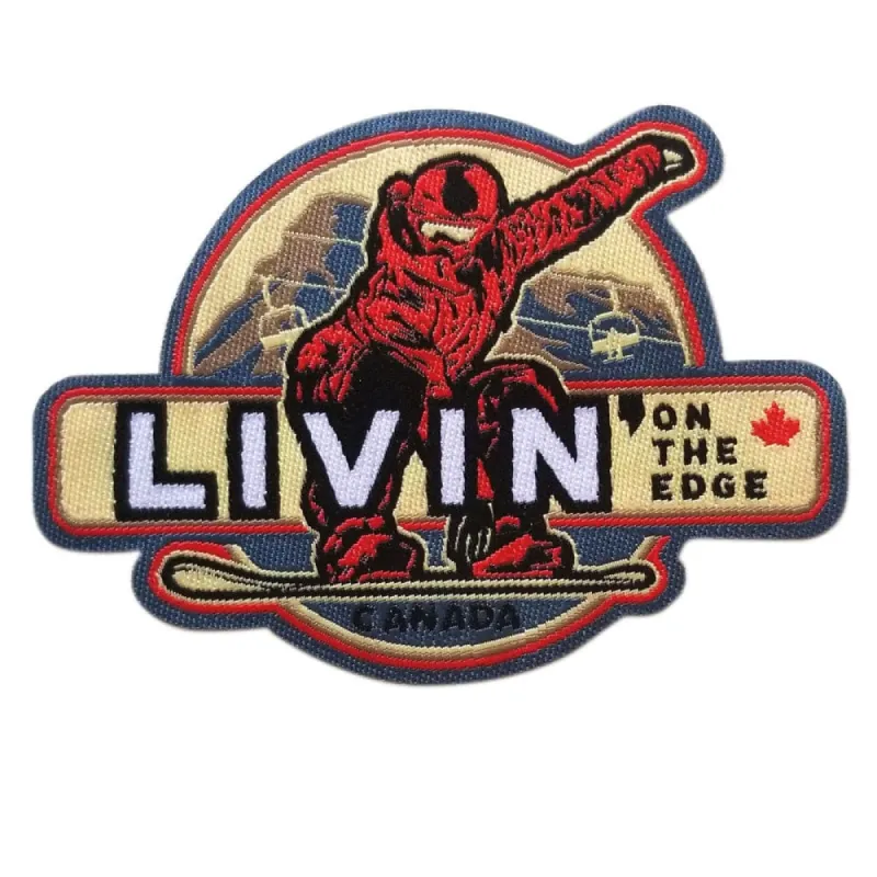 Livin' On The Edge Iron On Patch sold by Black Maple Trading