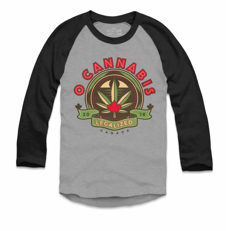 O Cannabis Legalized 2018 Raglan Baseball Shirt sold by Black Maple Trading