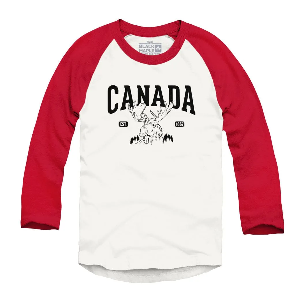 Canada Moose Est 1867 Raglan Baseball Shirt sold by Black Maple Trading product image thumbnail 2