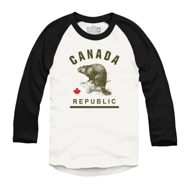 Canada Republic BEAVER Raglan sold by Black Maple Trading