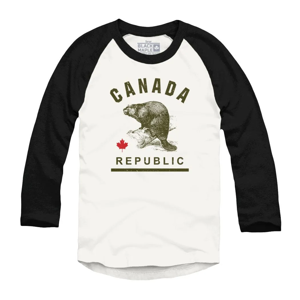Canada Republic BEAVER Raglan sold by Black Maple Trading