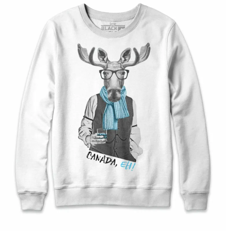 Moose with Scotch Crewneck Sweatshirt sold by Black Maple Trading