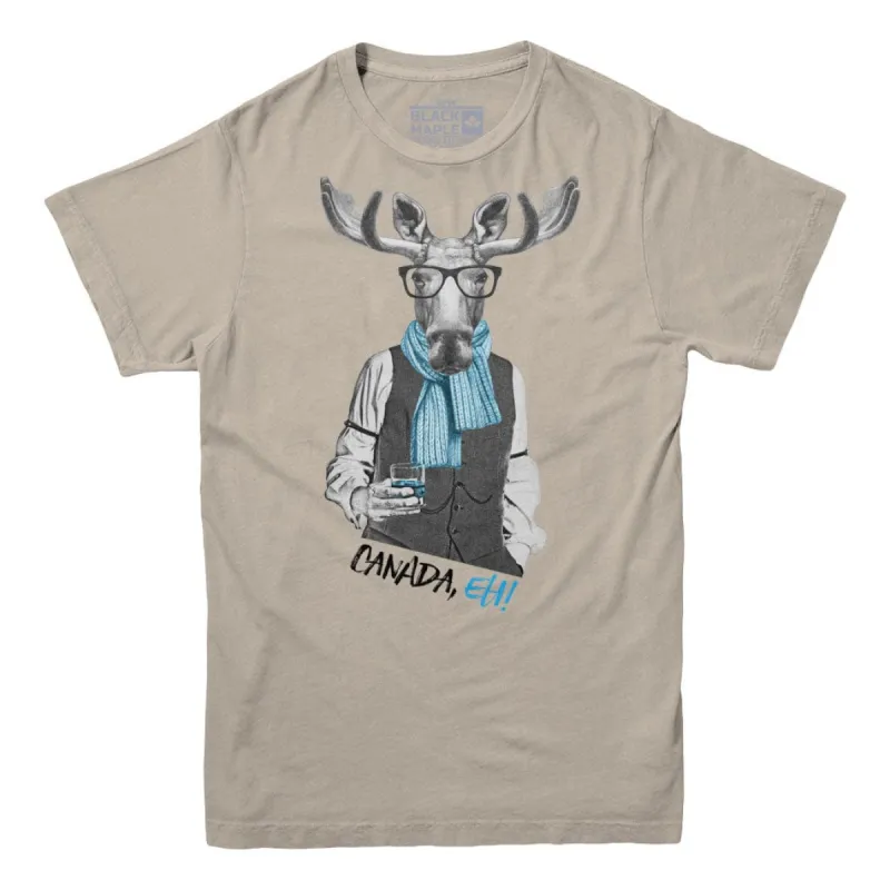 Moose with Scotch Unisex T-shirt made by Black Maple Trading