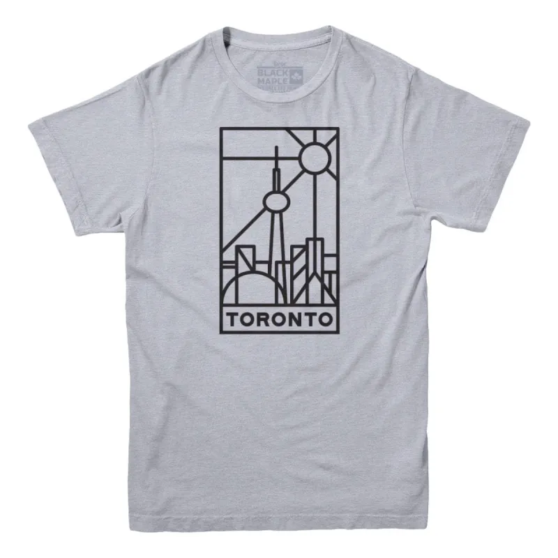 Toronto Stained Glass Dark Print T-shirt sold by Black Maple Trading