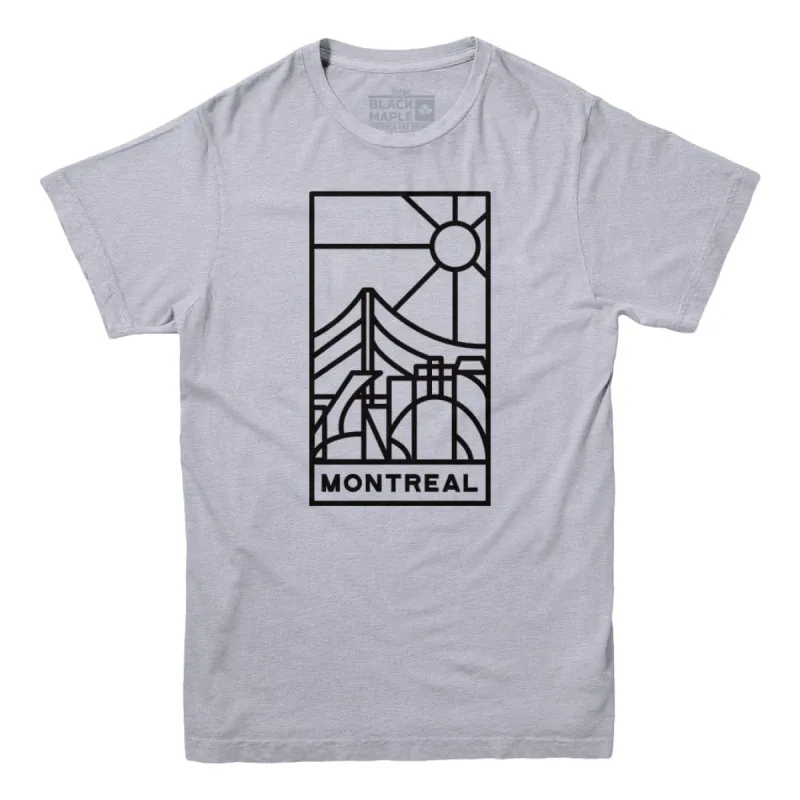 Montreal Stained Glass Dark Print T-shirt sold by Black Maple Trading