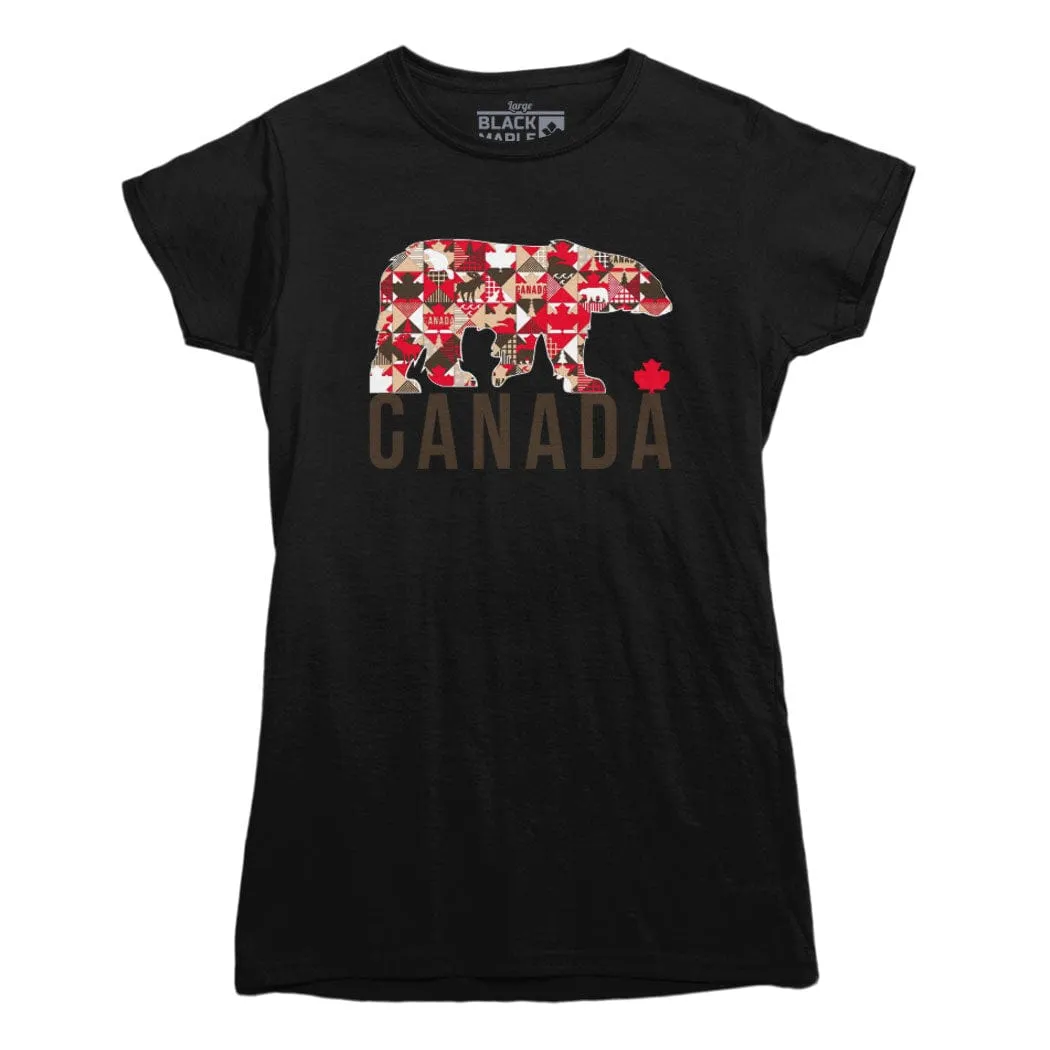 Canada Bear Patchwork T-shirt sold by Black Maple Trading product image thumbnail 2