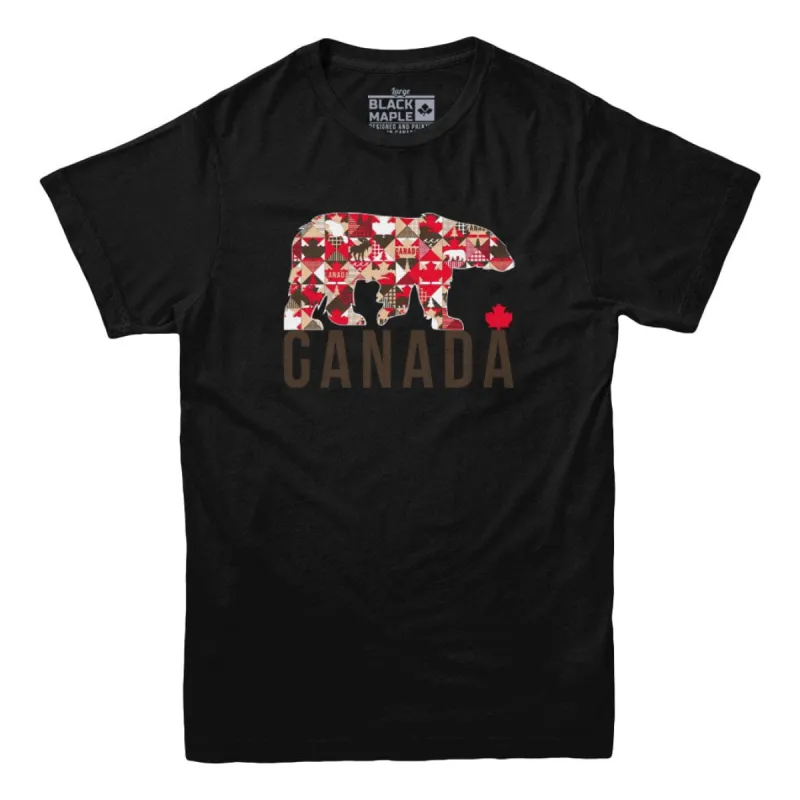 Canada Bear Patchwork T-shirt sold by Black Maple Trading