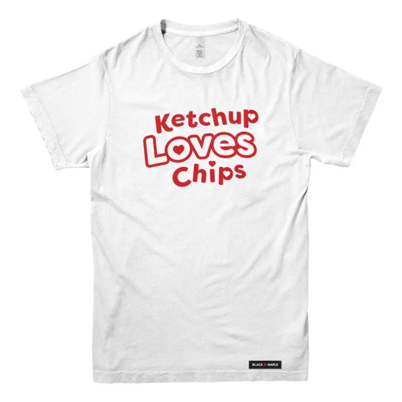 Ketchup Loves Chips T-shirt sold by Black Maple Trading