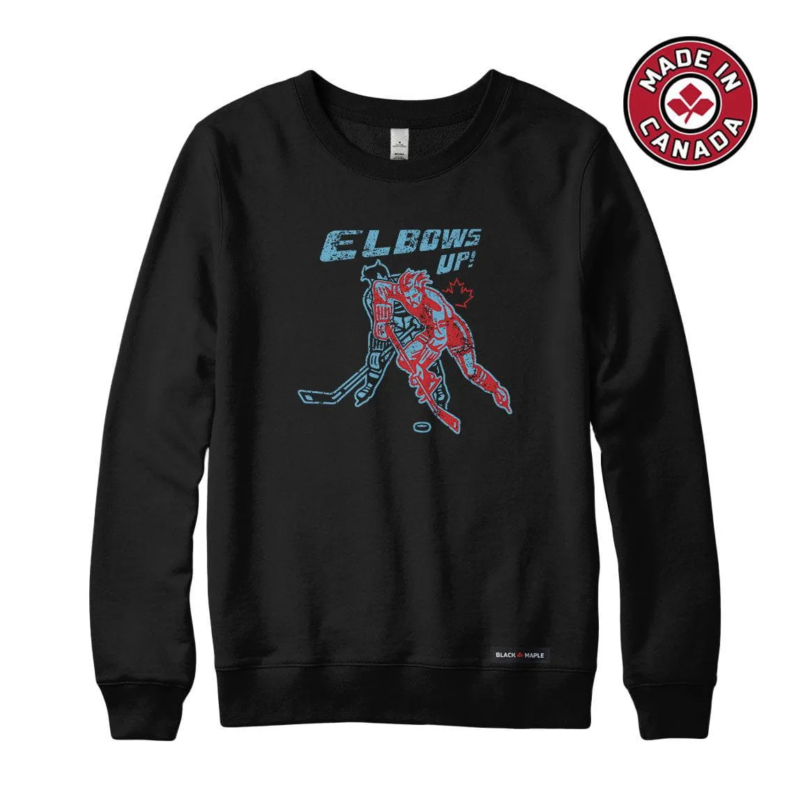 Elbows Up Retro Hockey Players Sweatshirt or Hoodie sold by Black Maple Trading product image thumbnail 4