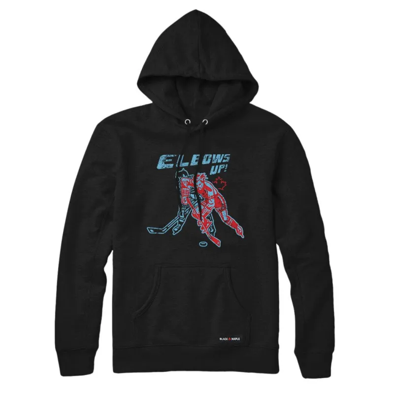 Elbows Up Retro Hockey Players Sweatshirt or Hoodie sold by Black Maple Trading