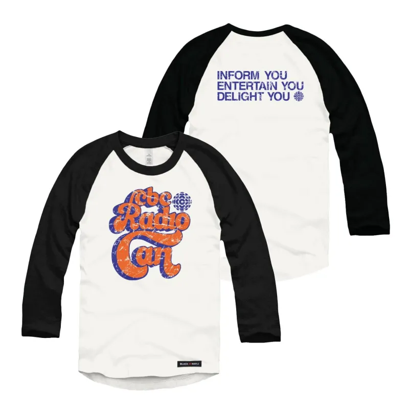 CBC Radio Can Raglan Baseball Shirt sold by Black Maple Trading