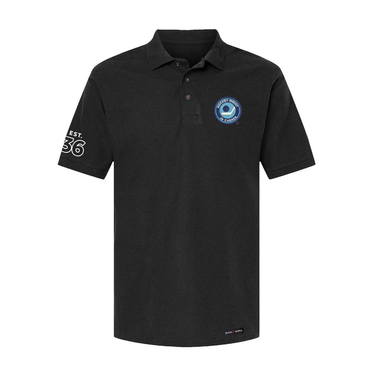 Retro Hockey Night in Canada Est. 1936 Polo Shirt sold by Black Maple Trading product image thumbnail 2