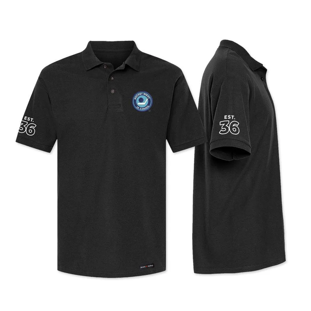Retro Hockey Night in Canada Est. 1936 Polo Shirt sold by Black Maple Trading