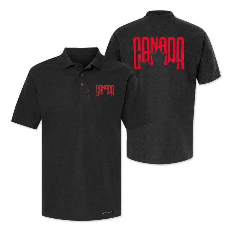 Canada Leaf Retro Design Polo Shirt sold by Black Maple Trading