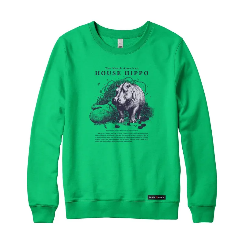 North American House Hippo Sweatshirt or Hoodie sold by Black Maple Trading