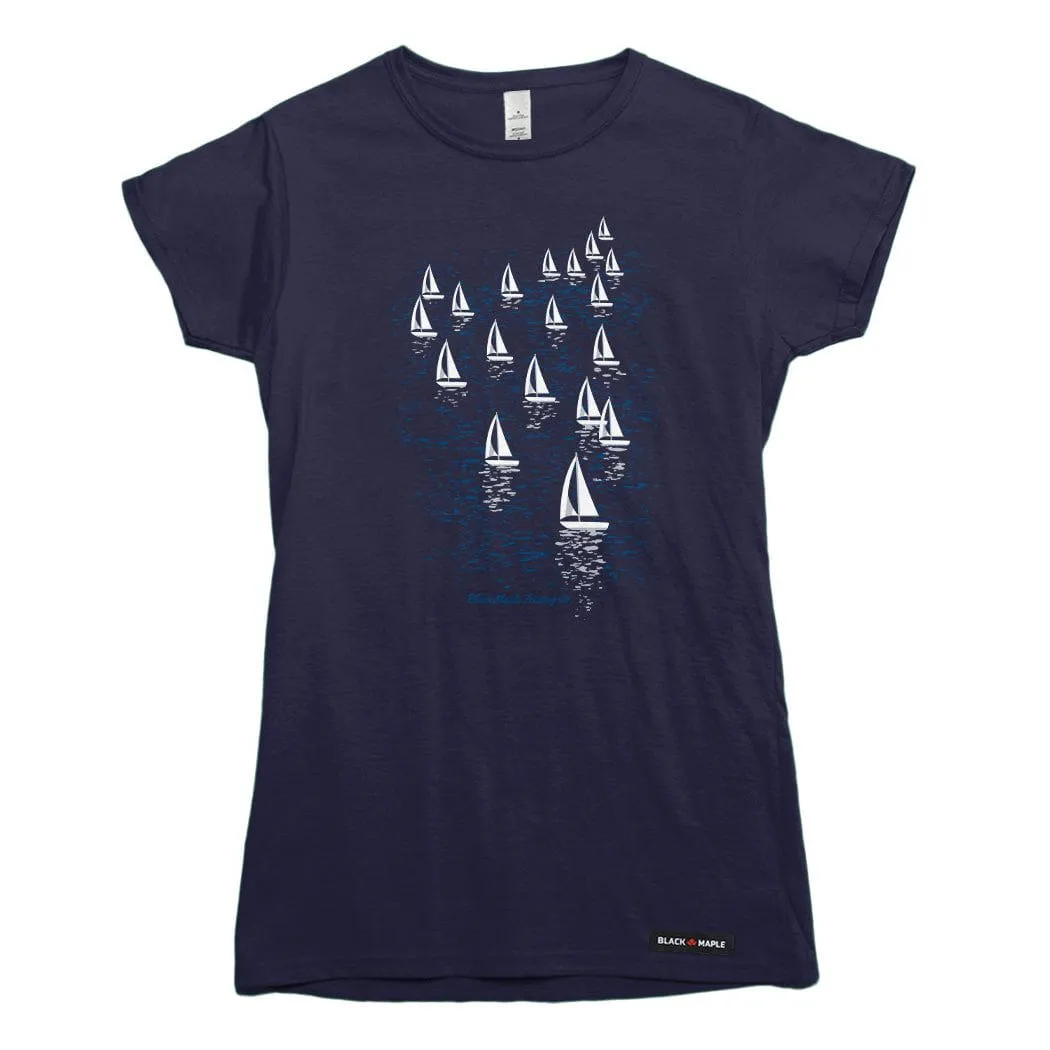 Sailboat Fleet T-shirt sold by Black Maple Trading product image thumbnail 3