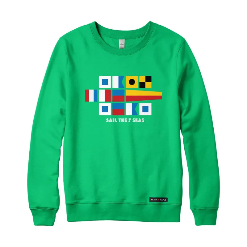 Sail the 7 Seas Signal Flags Sweatshirt or Hoodie sold by Black Maple Trading