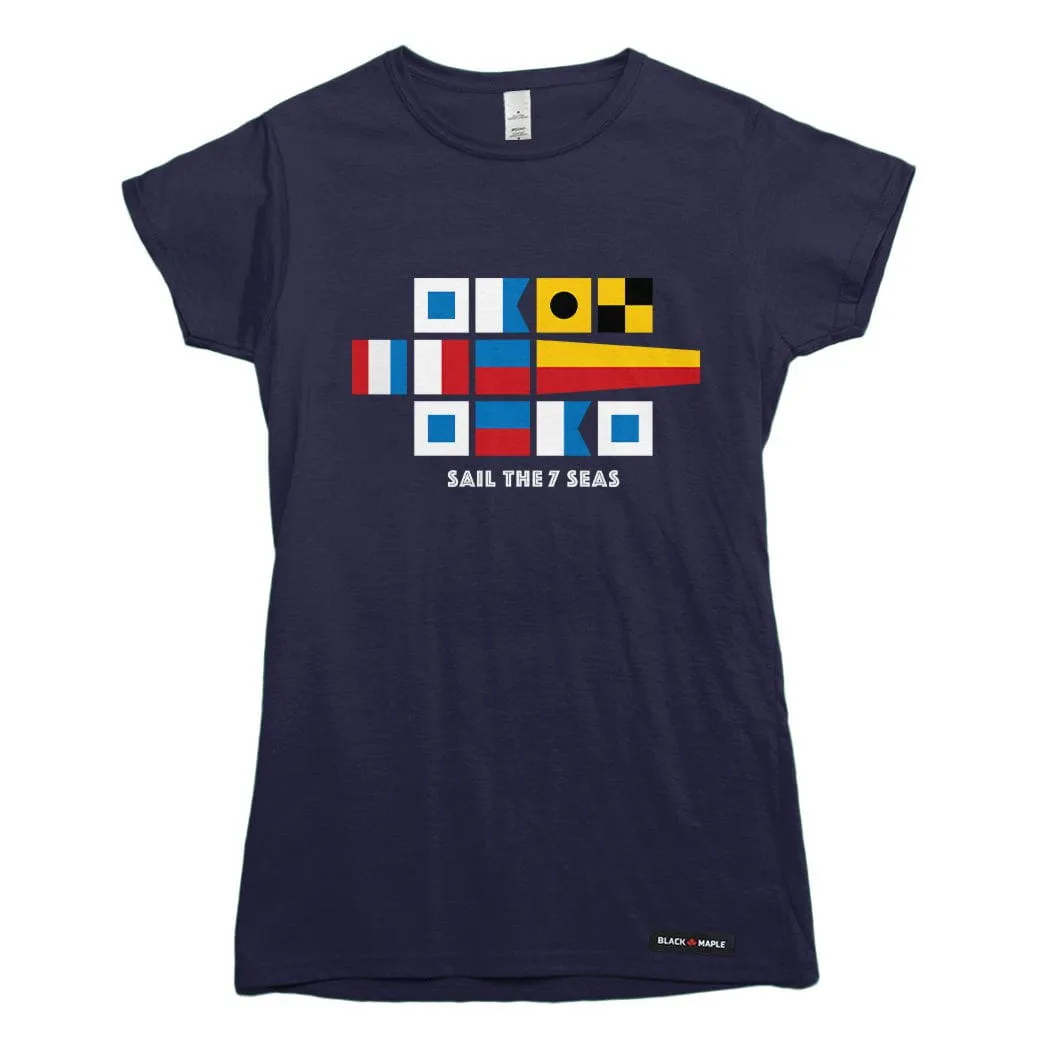 Sail the 7 Seas Signal Flags T-shirt sold by Black Maple Trading product image thumbnail 3