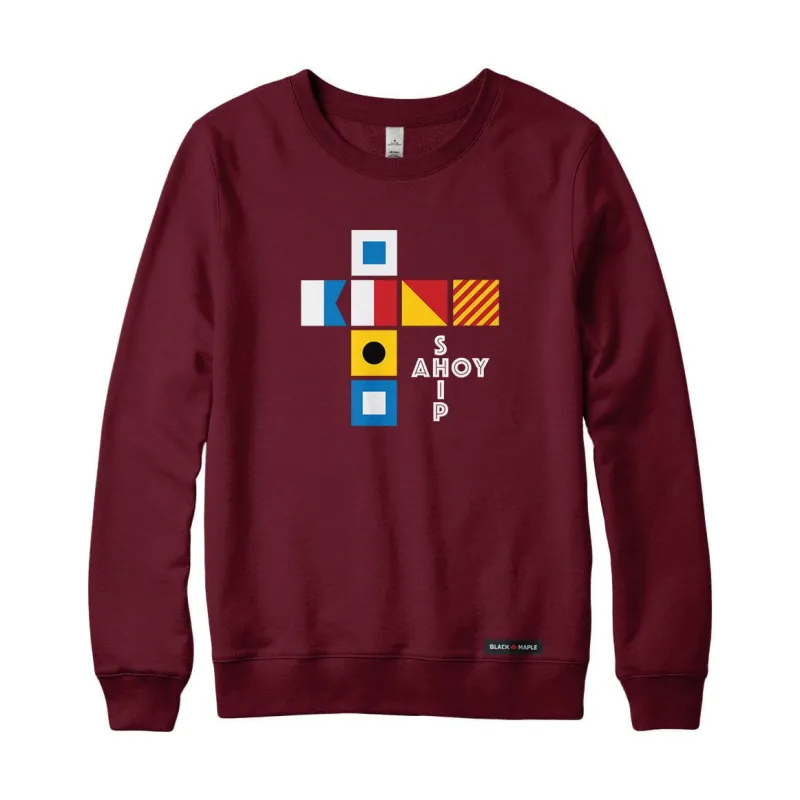 Ship Ahoy Signal Flags Sweatshirt or Hoodie sold by Black Maple Trading