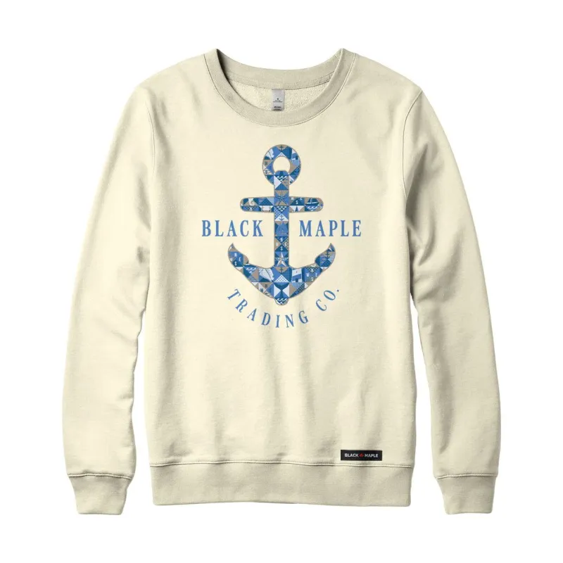 Anchor Patchwork Crewneck Sweatshirt sold by Black Maple Trading