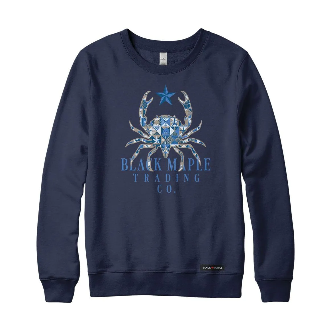 Crab Patchwork Crewneck Sweatshirt sold by Black Maple Trading product image thumbnail 2