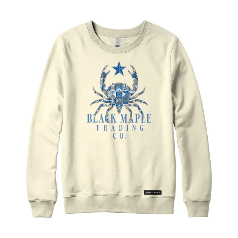 Crab Patchwork Crewneck Sweatshirt sold by Black Maple Trading