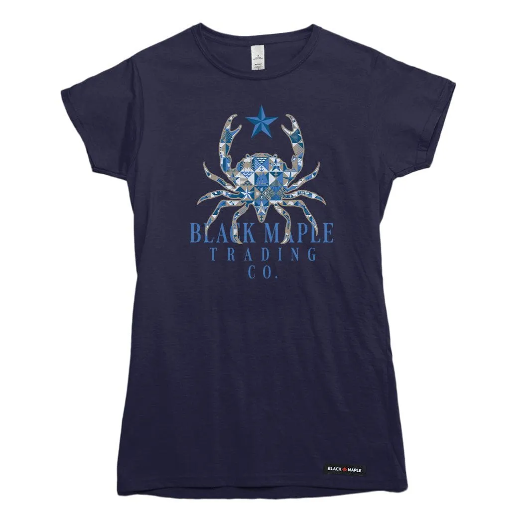 Crab Patchwork T-shirt sold by Black Maple Trading product image thumbnail 3