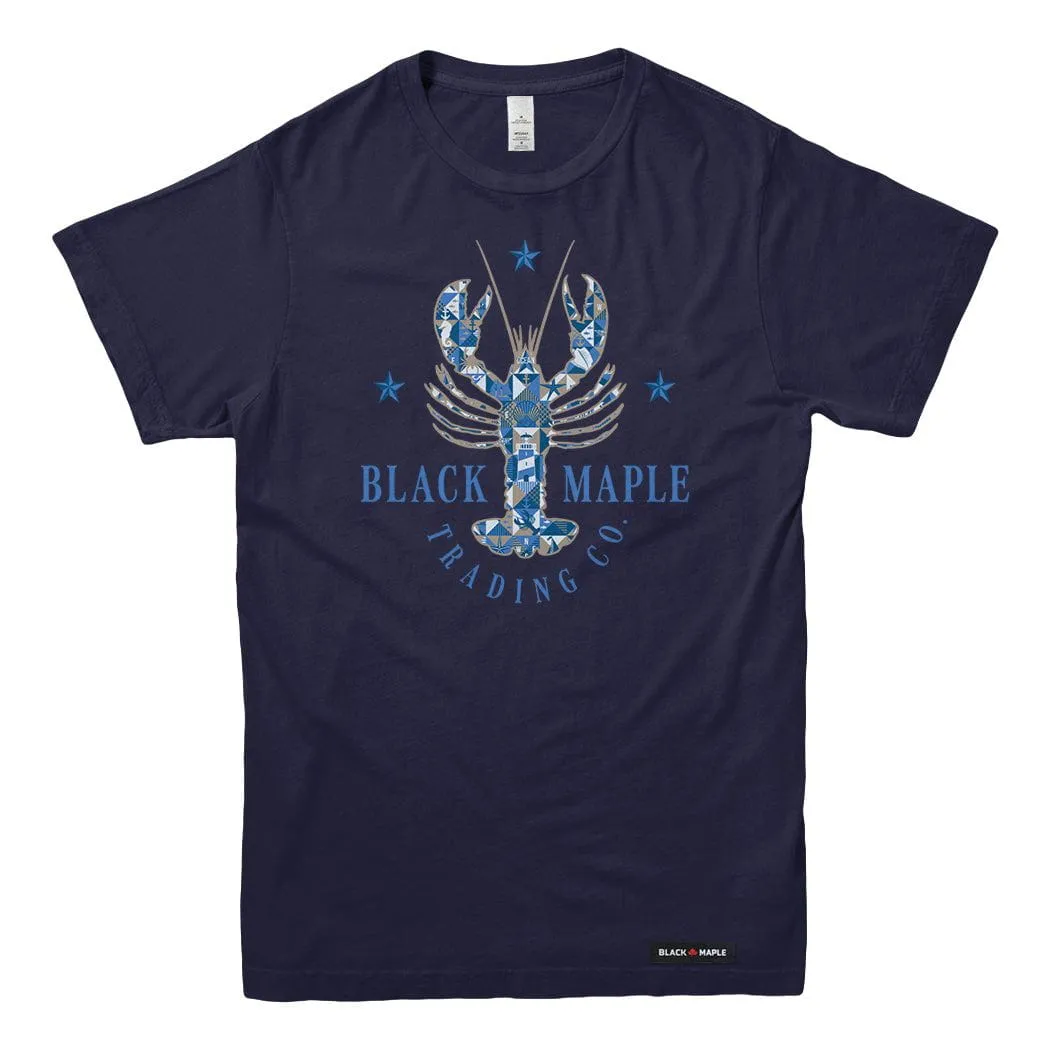 Lobster Patchwork T-shirt sold by Black Maple Trading