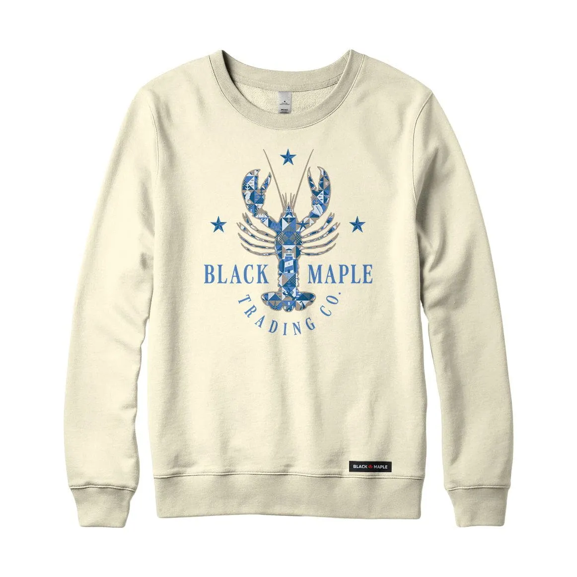 Lobster Patchwork Crewneck Sweatshirt sold by Black Maple Trading product image thumbnail 2