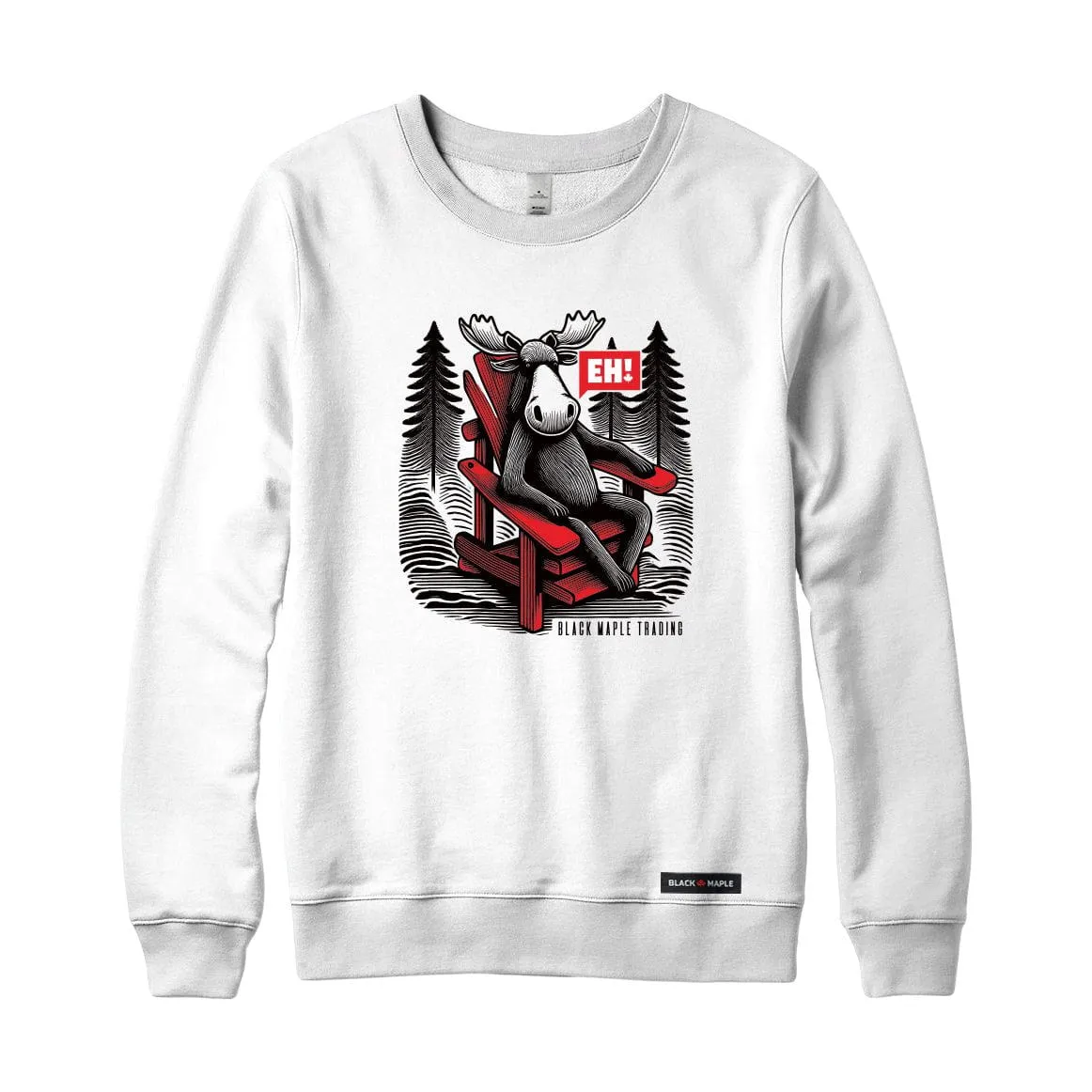 Eh! Moose and Muskoka Chair Logo Sweatshirt or Hoodie sold by Black Maple Trading product image thumbnail 3