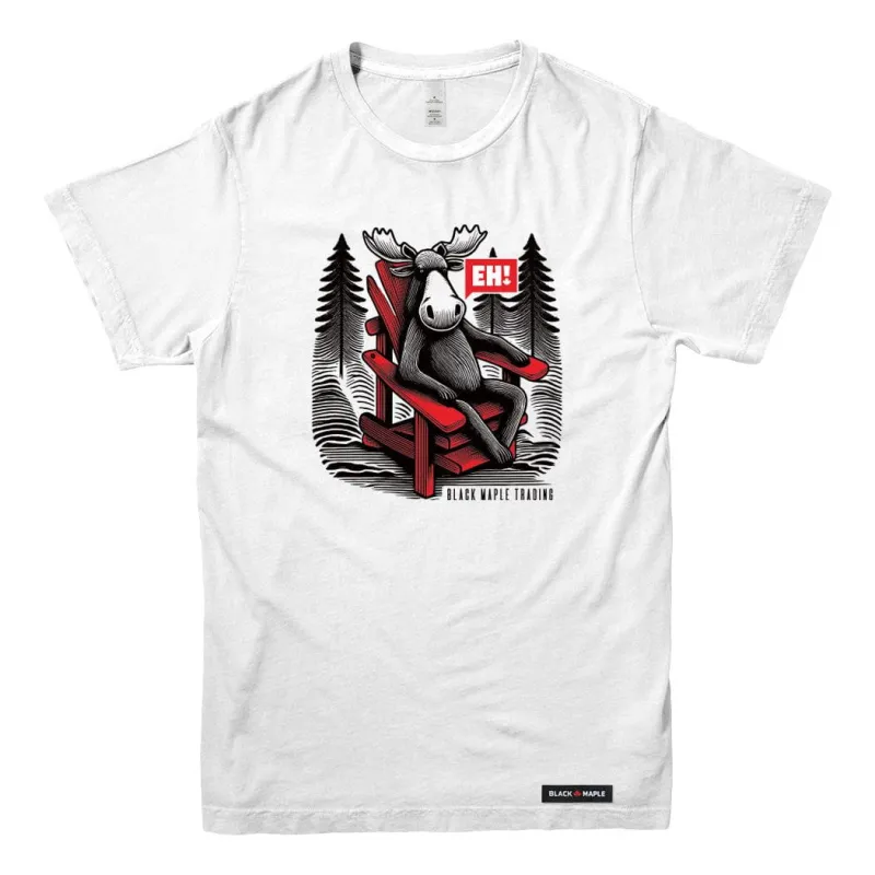 Eh! Moose and Muskoka Chair Logo T-shirt sold by Black Maple Trading
