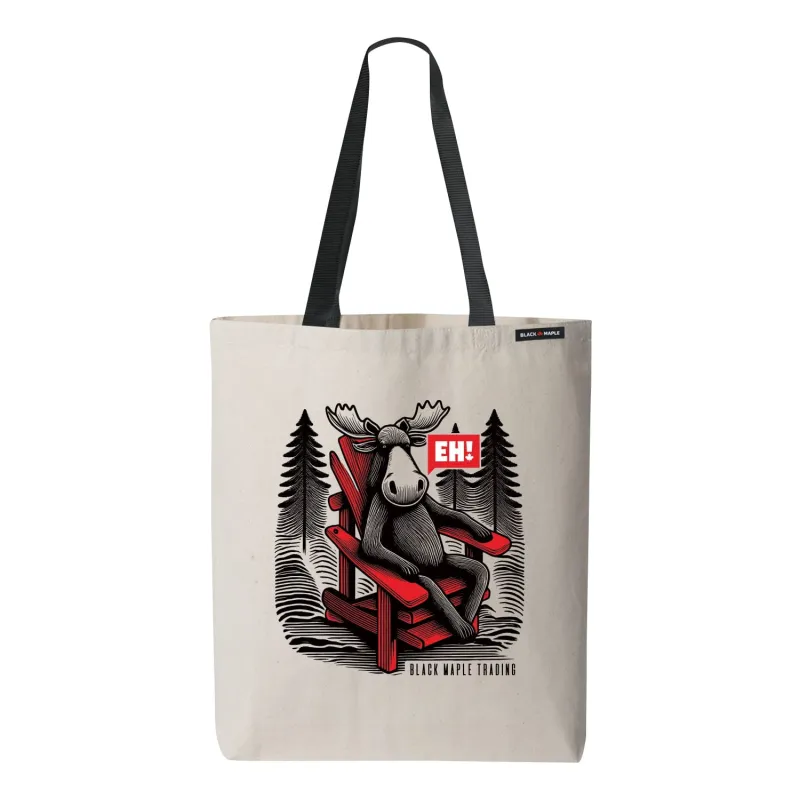Eh! Moose and Muskoka Chair Logo Tote Bag sold by Black Maple Trading