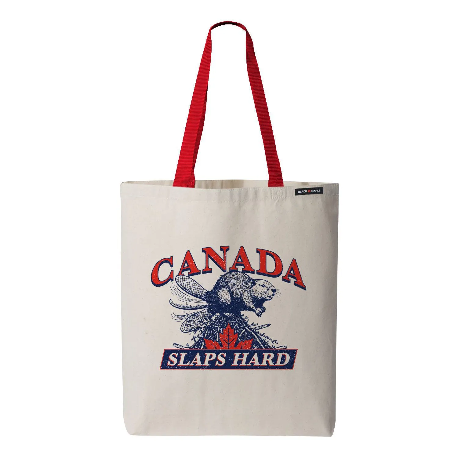 Canada Slaps Hard Beaver Tote Bag sold by Black Maple Trading