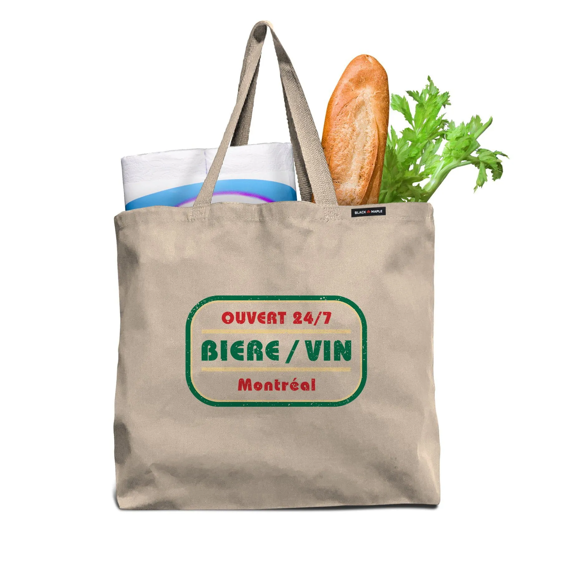 Biere Vin Montreal Tote Bag sold by Black Maple Trading product image thumbnail 4