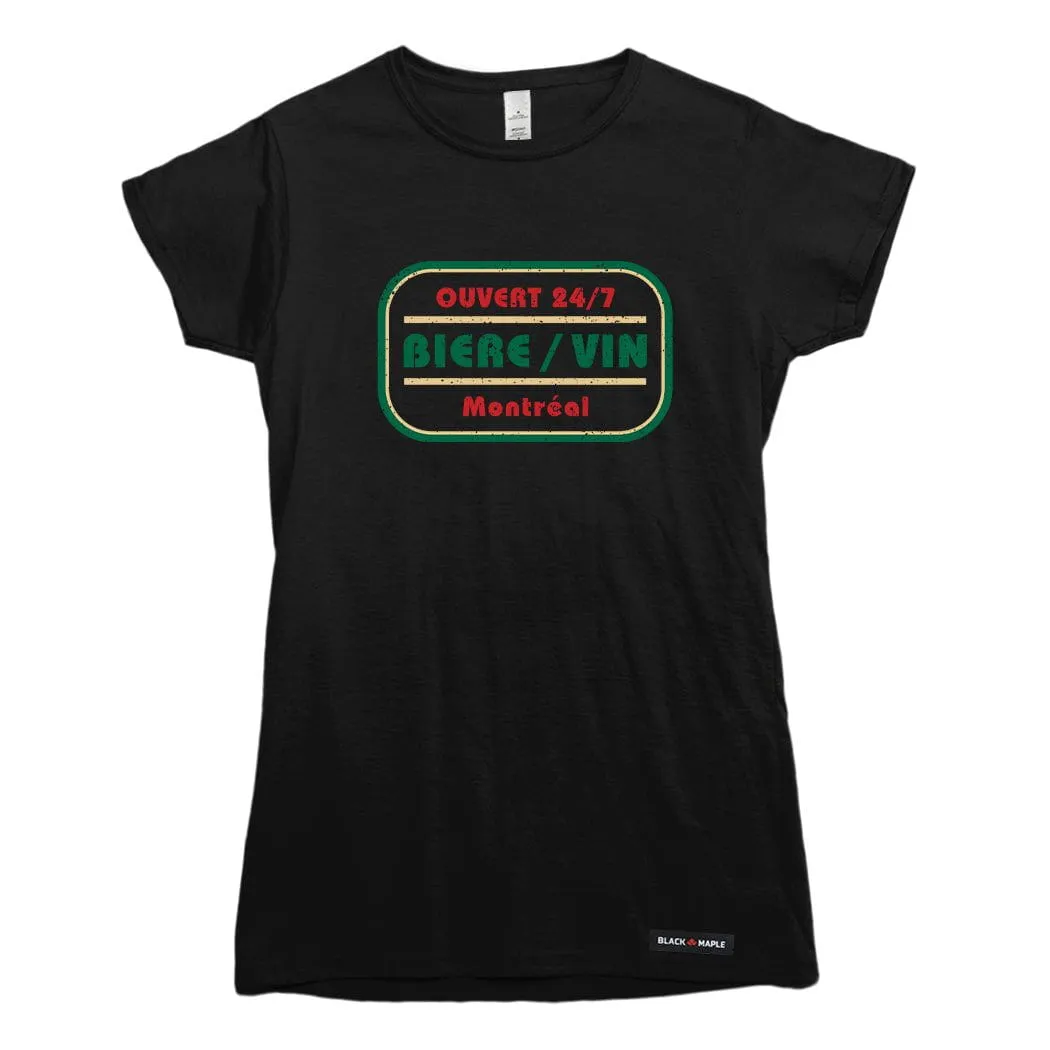 Biere Vin Montreal T-shirt sold by Black Maple Trading product image thumbnail 2