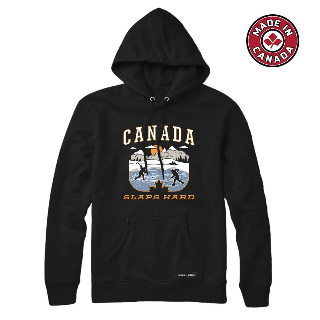 Canada Slaps Hard Pond Hockey Sweatshirt or Hoodie sold by Black Maple Trading product image thumbnail 5