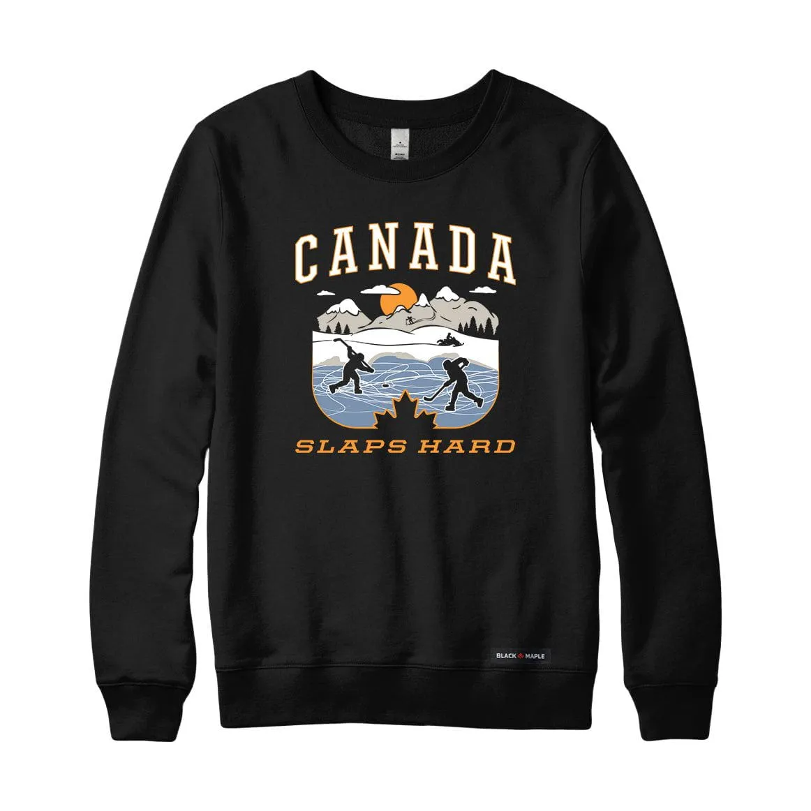 Canada Slaps Hard Pond Hockey Sweatshirt or Hoodie sold by Black Maple Trading
